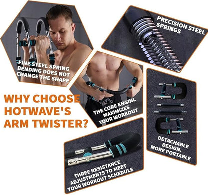 HOTWAVE Twister Arm Trainer, Chest Workout Equipment Exerciser for Men, Adjustable Arm and Chest Twister Trainer for Women - Portable Home Strength Training Fitness Equipment for Upper Body Muscle