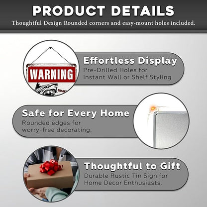 Funny Warning Sharks Have Been Spotted in This Pool They Come Out When They Smell Pee Tin Sign for Swimming Pool Beach Water Park Decor Outdoor 12 * 8inch