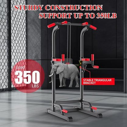 K KiNGKANG Power Tower Dip Station, Multi-Function Assistive Trainer Pull Up for Home Gym Muscle Building and Beginner Exercises,Load 450LBS