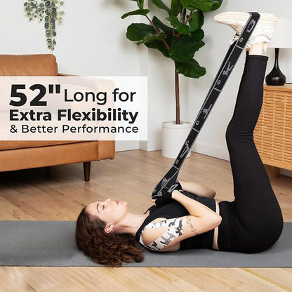 Elastic Yoga Strap with 11 Loops – Premium Stretch Band for Flexibility, Physical Therapy, Pilates, Leg & Full-Body Exercises – Non-Slip Fabric Resistance Band for Mobility & Strength Training