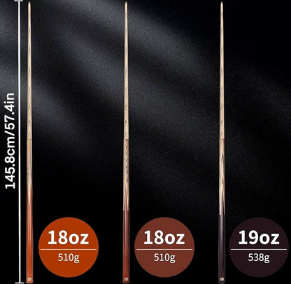 Kmise Pool Cue Set of 3, 57-inch Cue Sticks with 9.5mm Pro Tips, Splicing Process, Handmade from Premium Wood, Pool Sticks for Adults, for Men and Women, Bar Home Taple Sports