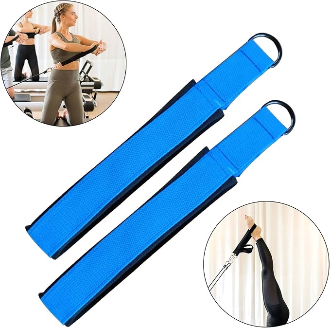 Pilates Double Loop Straps for Reformer, D Ring Straps Handle, Yoga Exercise Straps, 2 PCS
