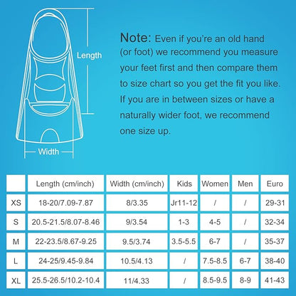 Gintenco Swim Fins, Kids Swim Training Fins for Lap Swimming, Travel Size Flippers with Mesh Bag, Silicone Swimming Fins for Kids Teens Adults Women Men