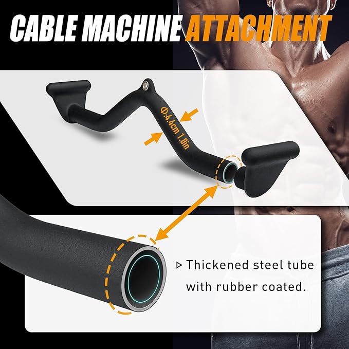 Lat Pulldown Bar - T Bar Row & Tricep Attachment for Home Gym Exercise