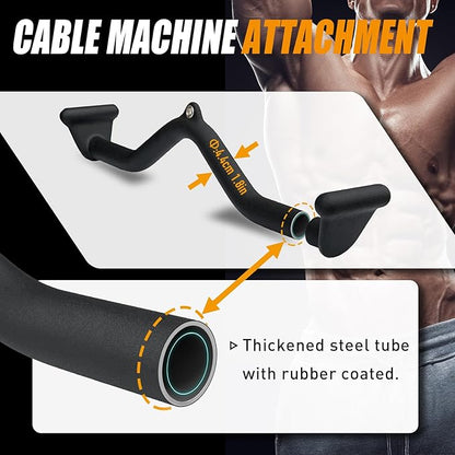 Lat Pulldown Bar - T Bar Row & Tricep Attachment for Home Gym Exercise