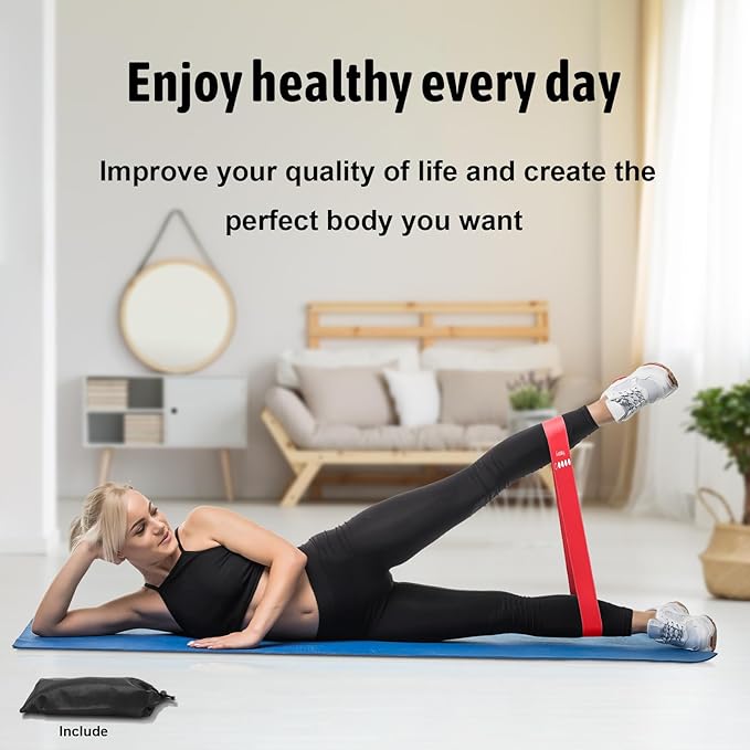 Resistance Bands for Working Out, Exercise Bands Resistance Bands Set with 5 Resistance Levels, Multi-Colored Workout Bands for Indoor & Outdoor Fitness, Leg Strength Training, Yoga