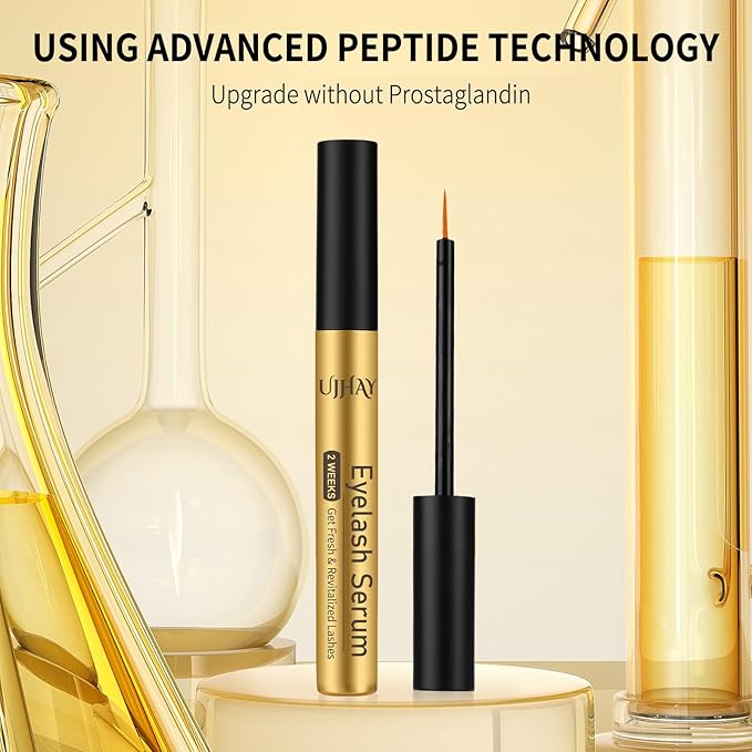 Eyelash Growth Serum for Thicker, Longer, Natural Lashes without Prostaglandin – Grow Luscious, Natural Lashes with Advanced Enhancer | Vegan & Cruelty-Free Treatment