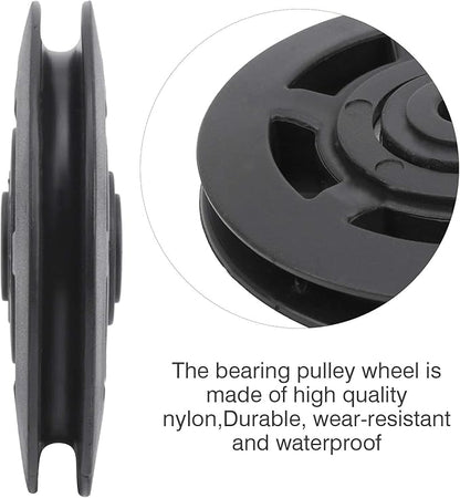 10 Pcs 95mm Universal Nylon Bearing Pulley Wheel Replacement Black for Gym Fitness Equipment Combination Fitness Products