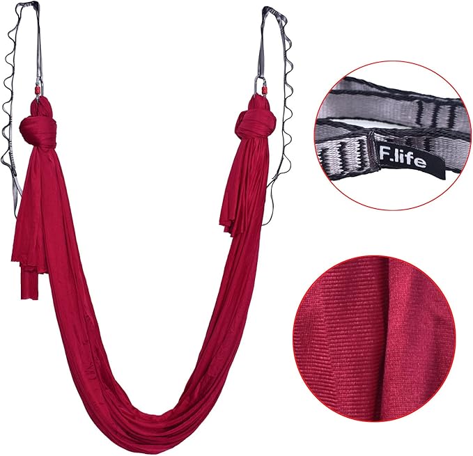 F.Life Aerial Silk Yoga Hammock & Swing for yoga Inversion,Strength training,starter hardware kit