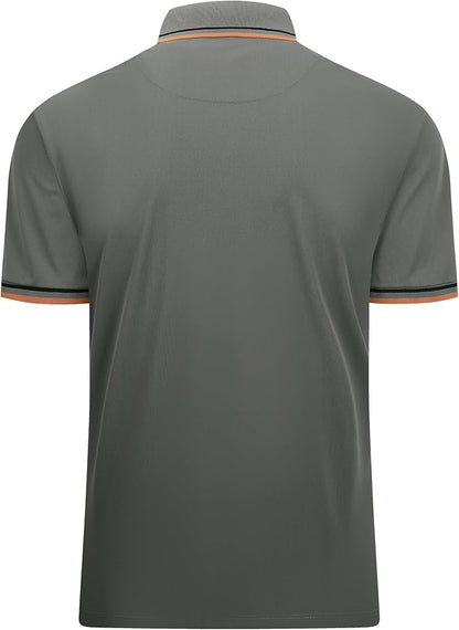 Esabel.C Jacquard Golf Shirts for Men Moisture Wicking Short Sleeve Performance Dry Fit Active Mens Polo Shirts