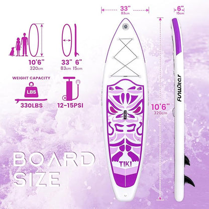 FunWater Inflatable Ultra-Light Stand Up Paddle Board for All Skill Levels with Premium SUP Paddleboard Accessories,Non-Slip Comfort Deck for Youth & Adults
