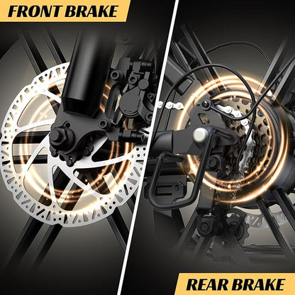 HOVSCO Electric Bike for Adults with 1500W Peak Motor, 20" Fat Tire Electric Dirt Bike, 28MPH All-Terrain E-Bike, 48V 15AH Battery, Electric Motorcycle for Road Sand Mountain Snow Adventure