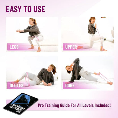 Fabric Mini Resistance Bands Sets for Trainers, Bootcamp, Gym for Men and Women in Fun Colors - Ebook, Videos and Workout Chart Included by Iron Core Fitness