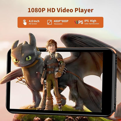 160GB MP3 Player with Bluetooth and WiFi, Android 13 MP3 & MP4 Player with 4" Touchscreen and Speaker, 4GB RAM & 32GB ROM, Spotify Music Player with Audible, FM Radio, Amazon Music, Play Store