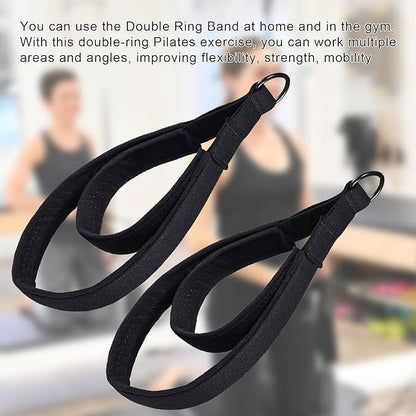 Pilates Double Loop Straps for Reformer, D Ring Straps Handle, Yoga Exercise Straps, 2 PCS