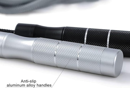 weighted jump rope Fitness for women men,1LB Tangle-free Skipping Rope for Muay Thai Training Crossfit workout Aluminum Handles Adjustable Length PVC Cord and Cotton Rope
