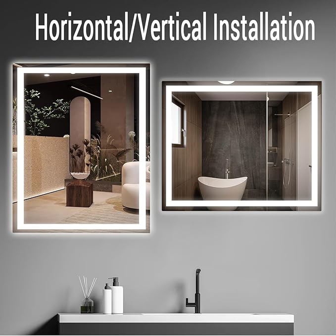 LED Bathroom Mirror with Lights for Wall Mirror 32x24In Vanity