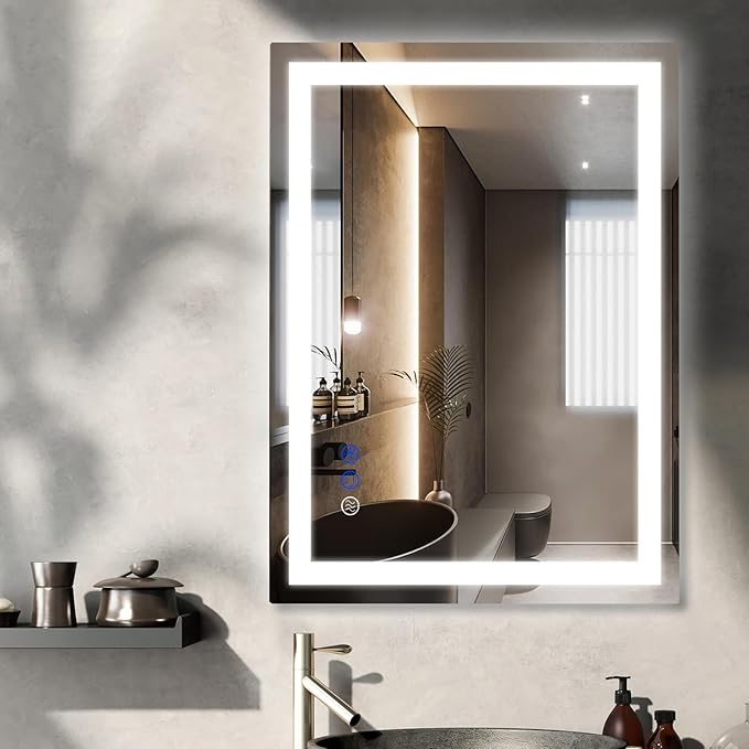 LED Bathroom Mirror with Lights for Wall Mounted 40x24in Large 3 Color