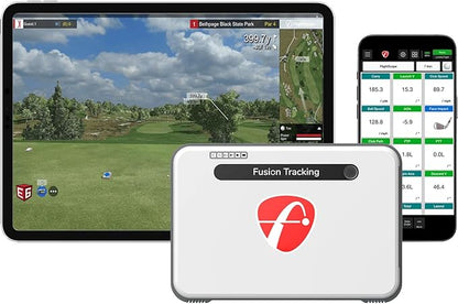 FlightScope Mevo+ GPS Launch Monitor and Golf Simulator | 20+ Swing Data Parameters with Multicam, 12 E6 Courses, 17 Practice Ranges and Games - for Indoor & Outdoor Use | Works with iOS and PC