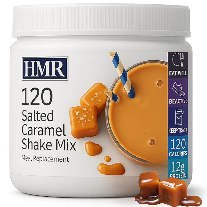 HMR 120 Shake Meal Replacement Powder | Salted Caramel Shake Mix to Support Healthy Weight Loss | 12g of Protein | Nutritional Drink | Low Calorie Food | 12 Servings