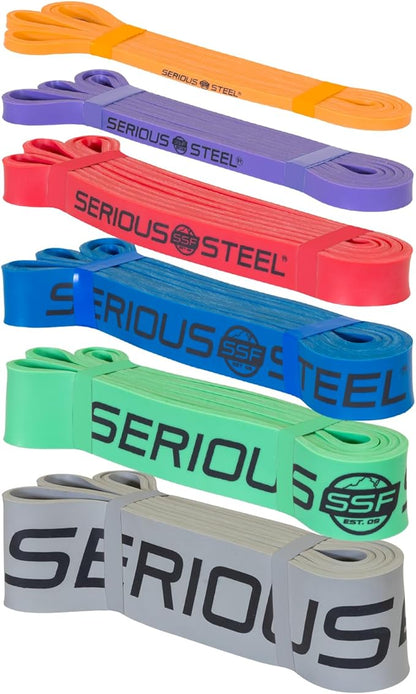 Serious Steel Fitness 37" Resistance Training Bands (Portable Exercise Band System Training Bands- Great for Individuals Looking for Tension Throughout The Exercise)