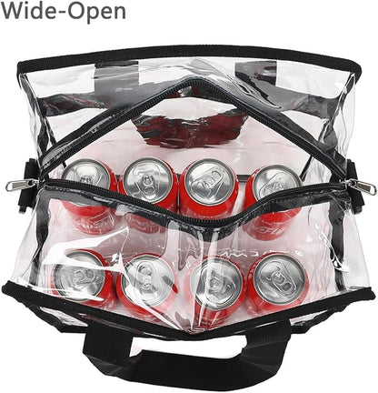 FlowFly Insulated Lunch Cooler Bag - Tote Bag Organizer for Women/Men, Clear#Black