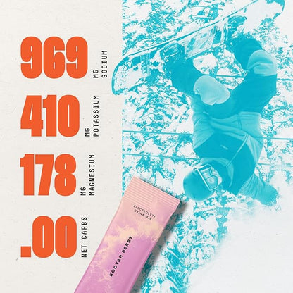 Keto Chow SALTT Electrolytes Powder Packets, Booyah Berry (30 Hydration Packets) - Magnesium, Potassium, Sodium, Trace Minerals - Vegan, Sugar Free, Gluten Free - Travel Essentials - Made in USA