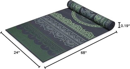 Gaiam Yoga Mat - Premium 6mm Print Reversible Extra Thick Non Slip Exercise & Fitness Mat for All Types of Yoga, Pilates & Floor Workouts (68" x 24" x 6mm Thick)