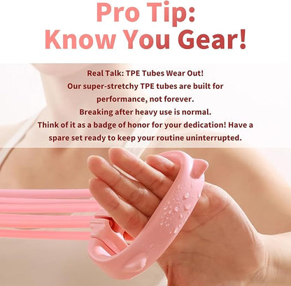 Resistance Bands with Handles, Single Resistance Bands, Exercise Bands with Comfortable Handles, Resistance Training, Physical Therapy, Home Workouts, Fitness, Pilates