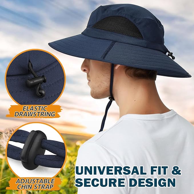 EINSKEY Wide Brim Sun Hat, UPF 50+ UV Protection Waterproof Packable Bucket Hat for Men & Women, Fishing Hiking Beach Garden