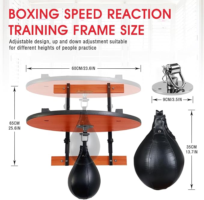 INNOLIFE Adjustable Speed Bag Platform Heavy Duty Wall Mount Speed Bag Platform Kit 24" with Speed Ball for Boxing Training Workout Fitness Stress Relief