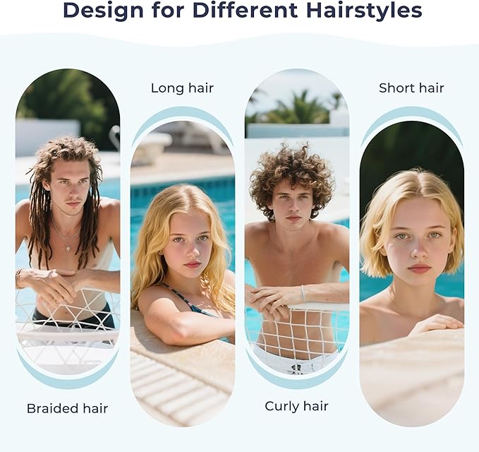 Firesara Fabric Swim Cap, High Elasticity Swimming Cap Keeps Hair Clean Breathable Fit Both Long Hair Short Hair, Swim Caps Woman Girls Men Kids One Size Hat