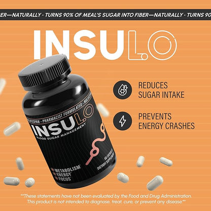 InSuLo, Metabolism, Energy and Focus Supplement for Adults, Vegan-Friendly, Gluten-Free & Non-GMO, Ideal for Weight Management, Energy Supplements for Fatigue, 60 Capsules