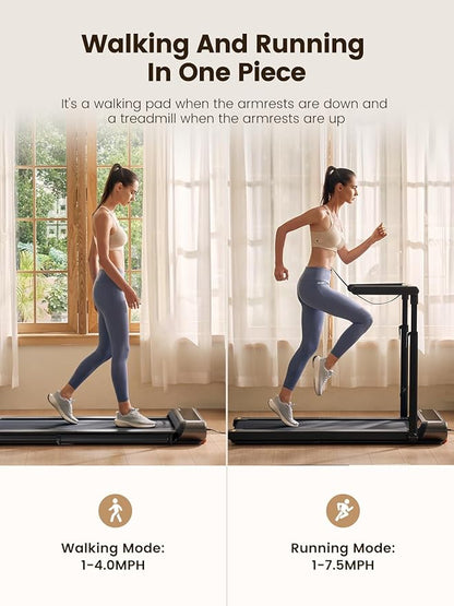 WALKINGPAD R Series Folding Treadmill, 2 in 1 Walking Pad Under Desk Treadmill for Home and Office, Compact Foldable Design with App Control and LED Display, Spacious Belt for Walking or Running