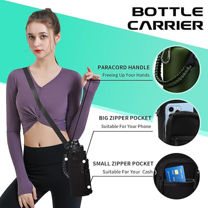 Insulated Water Bottle 32 oz - Cold-48h & Hot-24h Stainless Steel Vacuum Flask with Straw & Pop-up Chug Lid, Leak Proof 32oz Water Bottles, Wide Mouth Hydro Metal Thermal Cups for Gym Work