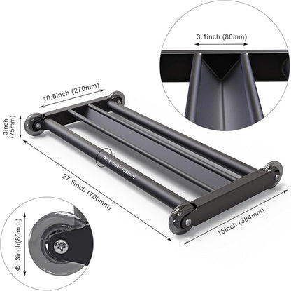 Glute Ham Glider, Multi-Functional Hamstring Roller with Smooth Wheels, V-Bar for Hamstring Curls, Ab Glider Workout & Core Strength Training