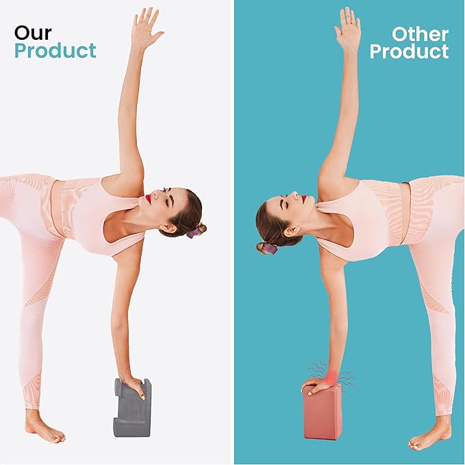 Ergo Yoga Blocks, Relieve Wrist Pain, Improve Comfort and Grip, Contoured Design, Pilates Exercise Balance & Stretching