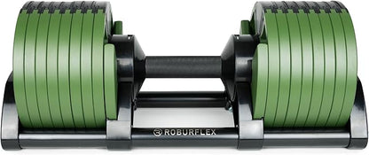 Adjustable Dumbbell (Single) by ROBURFLEX for Workout Strength Training Fitness Home Gym