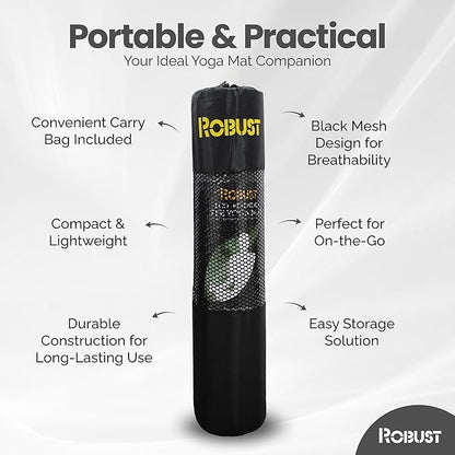 Robust Non-Slip Yoga Mat with Strap, 1/4" Thick TPE Eco-Friendly Workout Mat for Yoga with Position Lines and Texture Surface, Gym Mat for Women, Men, Pilates and Exercises Anti-Tear Sweat-Proof Exercise Mat