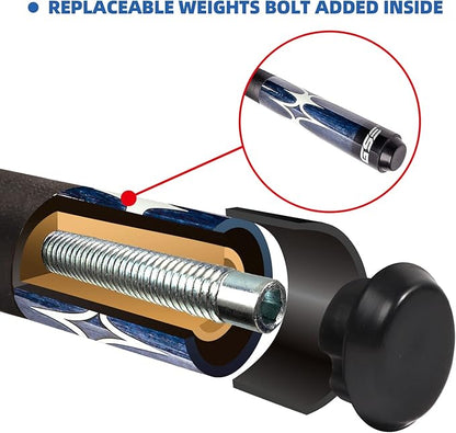 GSE Games & Sports Expert 58" 2-Piece Canadian Maple Hardwood Billiard Pool Cue Sticks for Men/Women, House or Commercial/Bar Use (Several Colors, Weight 18oz, 19oz, 20oz, 21oz Available)