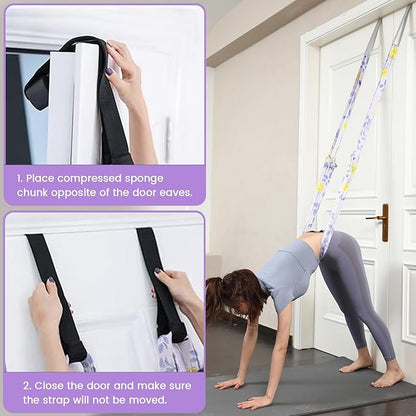 JOFREY Leg Stretcher Strap, Stretching Equipment with Door Anchor Flexibility Trainer Backbend Assist for Dance Aerial Yoga Ballet Leg Stretching Exercise…
