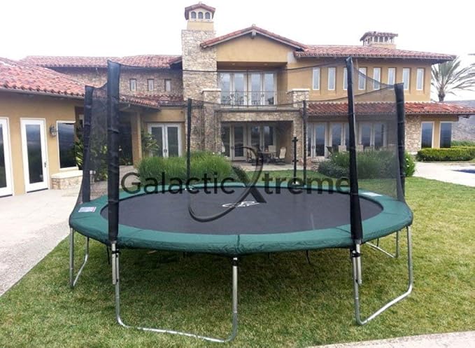 Happy Trampoline Round Trampolines 14 FT, 15 FT, 16 FT - ASTM Approved - Outdoor Gymnastic Trampolines for Adults and Kids with Net Enclosure