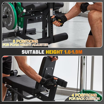 GXMMAT Leg Extension and Curl Machine - Professional Lower Body Workout Equipment for Home Gym, 400lbs Capacity with Adjustable Backrest & Leg Roller, Compact Design (47.24"x42.13"x16.54")