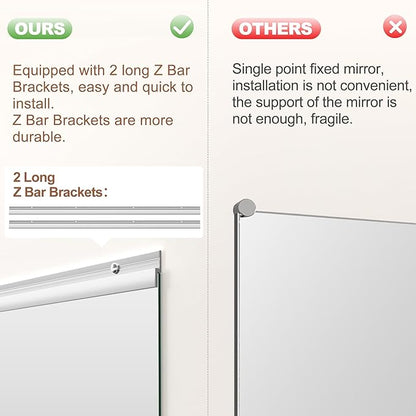 Hasipu Home Gym Mirror 95" L x 39" W - 2PCS Large Full Body Mirror for Yoga, Wall-Mounted Mirrors for Fitness, Garage, Dance Studio, 0.16in Tempered Glass Frameless