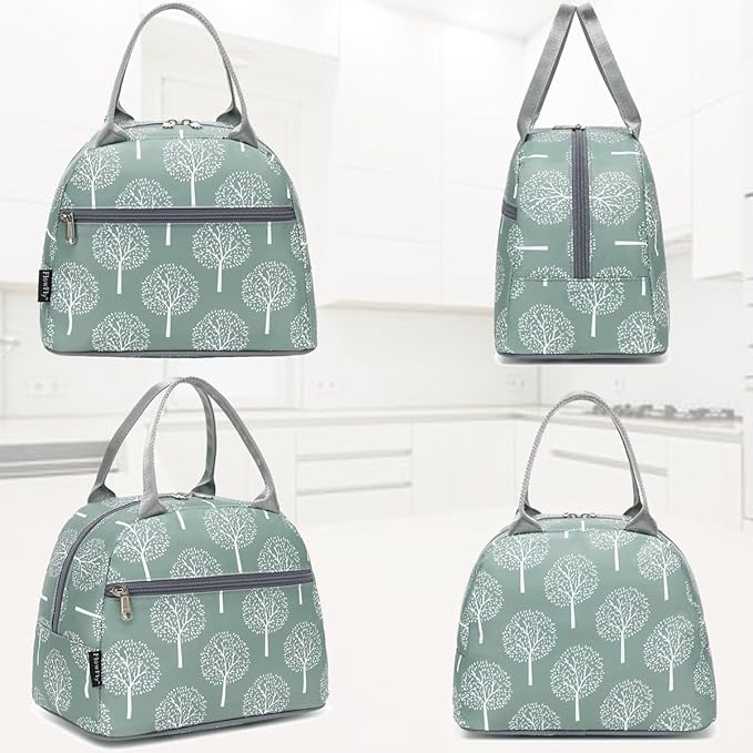 FlowFly Lunch Bag for Women Insulated Lunch Box Corduroy Lunch Tote Cooler for Travel Work Picnic, Dandelion