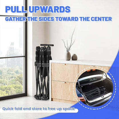 Foldable Mini Trampoline, Rebounder Trampoline with Adjustable Foam Handle, Fitness Trampoline for Indoor, Outdoor, Home Gym, Max Load 460 lbs