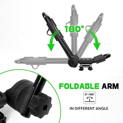 Folding Kayak Roof Rack Premium J-Bar for Canoe Carrier SUP Paddle Surfboard Mount on Car SUV and Truck Crossbar (2 Pairs)