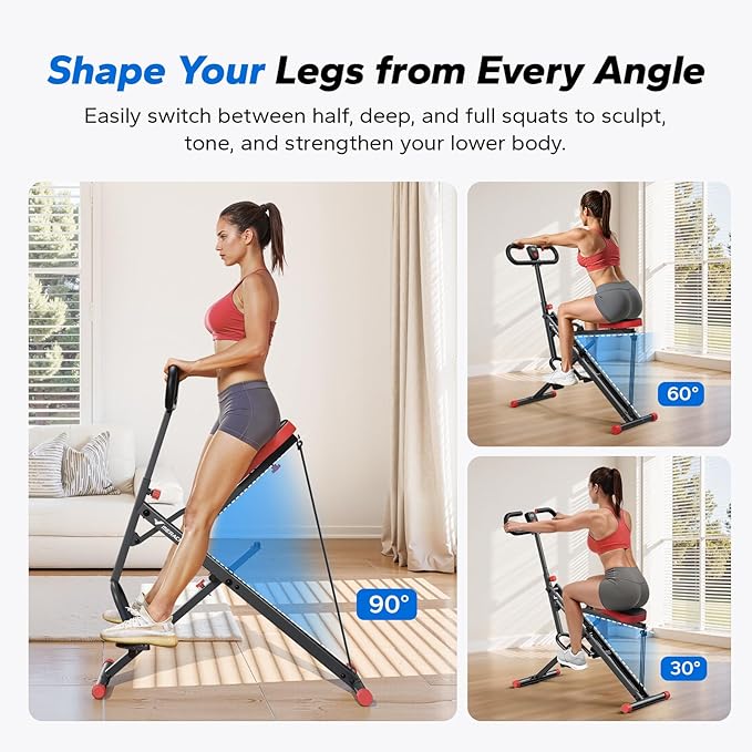 Squat Machine, MERACH R07 2 in 1 Squat Rowing Machine, Easy Setup & Foldable Exercise Equipment, Glute Trainer Machine, Glutes & Leg Home Workout Machine