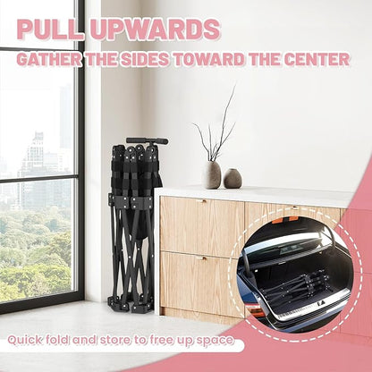 Foldable Mini Trampoline, Rebounder Trampoline with Adjustable Foam Handle, Fitness Trampoline for Indoor, Outdoor, Home Gym, Max Load 460 lbs