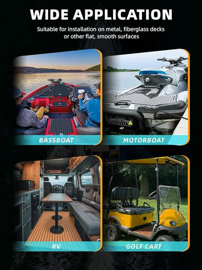 FOCEAN Boat Flooring EVA Foam Boat Decking Faux Teak Marine Flooring Boat Mat Boat Carpet Sheet for Motorboat RV Yacht Kayak Surfboard, 94.5"x 47.2"/35.4"/23.6"/15.7"